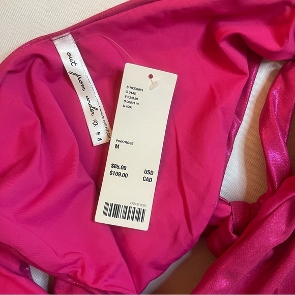 Urban Outfitters Out From Under Marina Metallic Pink One Piece Swimsuit Sz M NWT - Picture 11 of 16